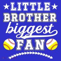 Little Brother Biggest Fan Softball Baseball Brother Gift Mousepad thumb 1
