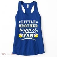 Little Brother Biggest Fan Softball Baseball Brother Gift Women's Tank Top thumb 0