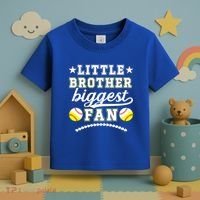 Little Brother Biggest Fan Softball Baseball Brother Gift Toddler T-Shirt thumb 3