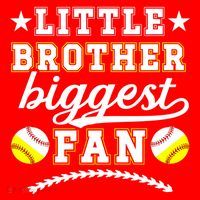 Little Brother Biggest Fan Softball Baseball Brother Gift Santa Hat thumb 1