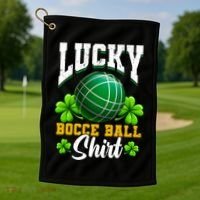 Lucky Bocce Ball Great Gift Italian Game Bocce Gift Golf Towel thumb 1