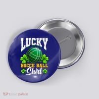 Lucky Bocce Ball Great Gift Italian Game Bocce Gift Button thumb 0