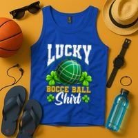 Lucky Bocce Ball Great Gift Italian Game Bocce Gift Tank Top thumb 4