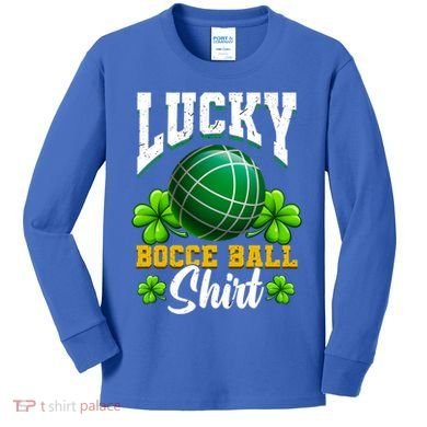 Lucky Bocce Ball Great Gift Italian Game Bocce Gift Kids Long Sleeve Shirt