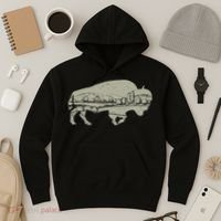 Landscape Buffalo Bison Hoodie thumb 3