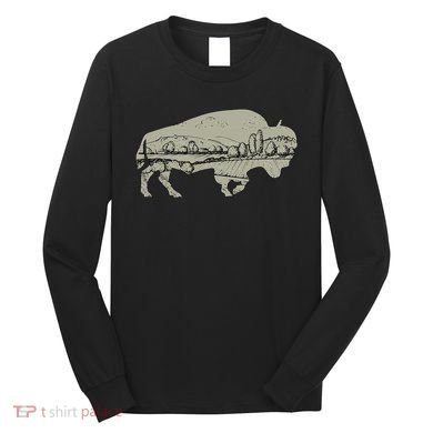 Landscape Buffalo Bison Long Sleeve Shirt