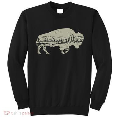 Landscape Buffalo Bison Sweatshirt