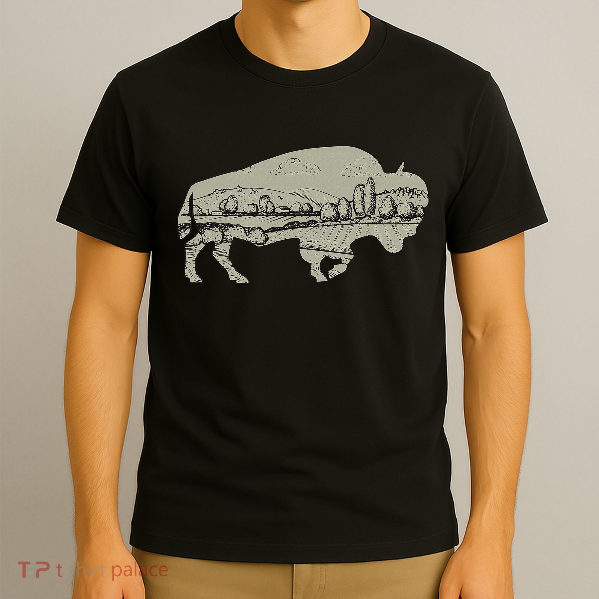 Landscape Buffalo Bison T-Shirt