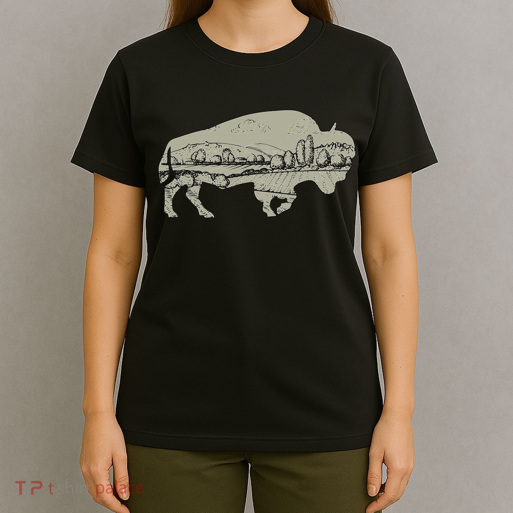 Landscape Buffalo Bison T-Shirt