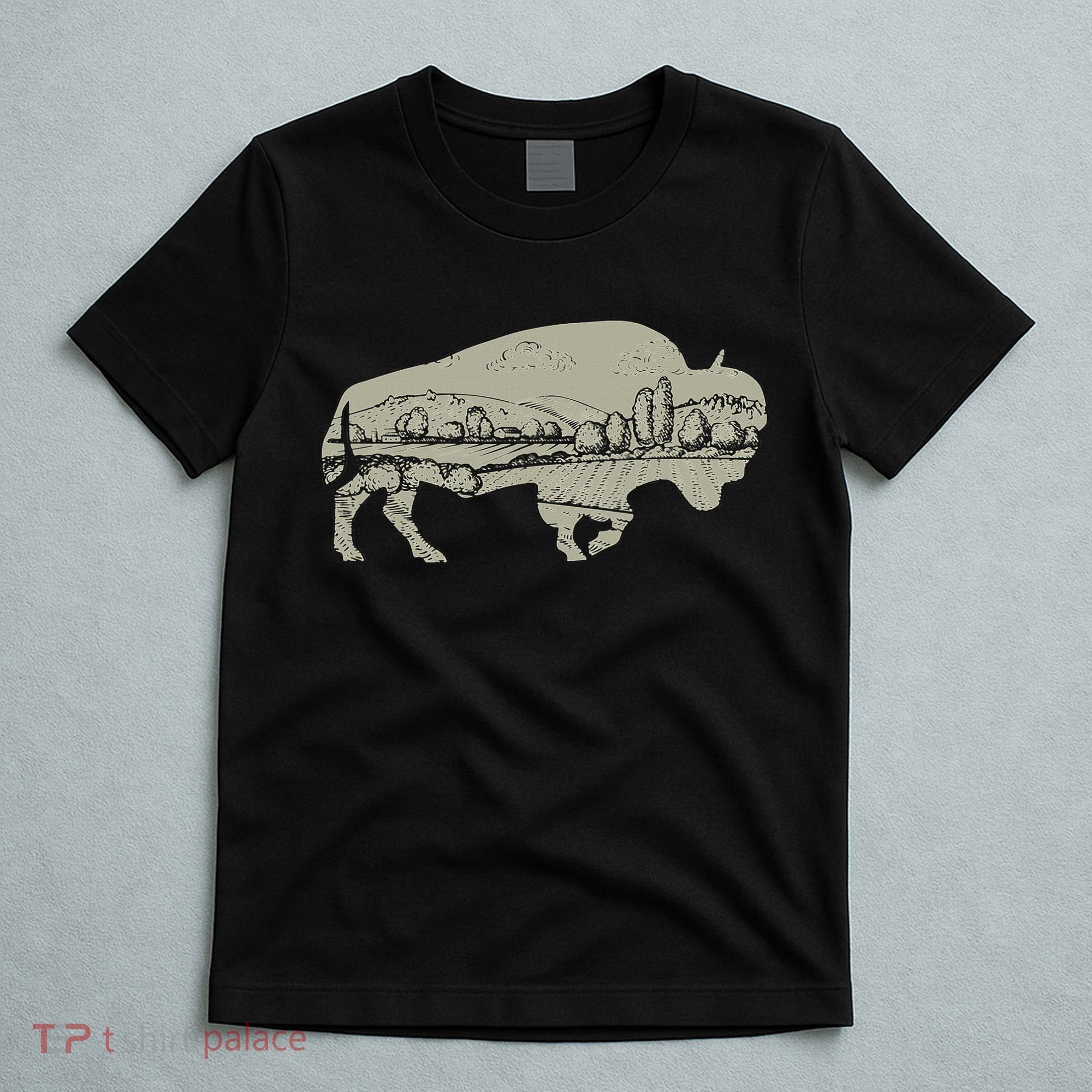 Landscape Buffalo Bison T-Shirt