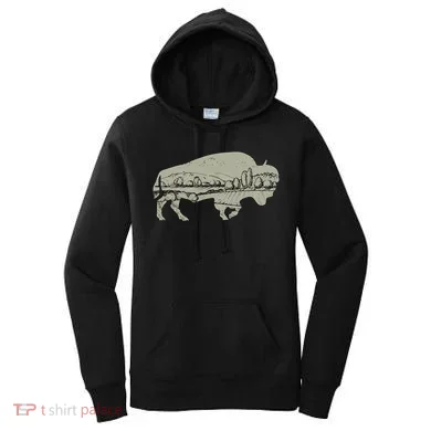 Landscape Buffalo Bison Women's Hoodie