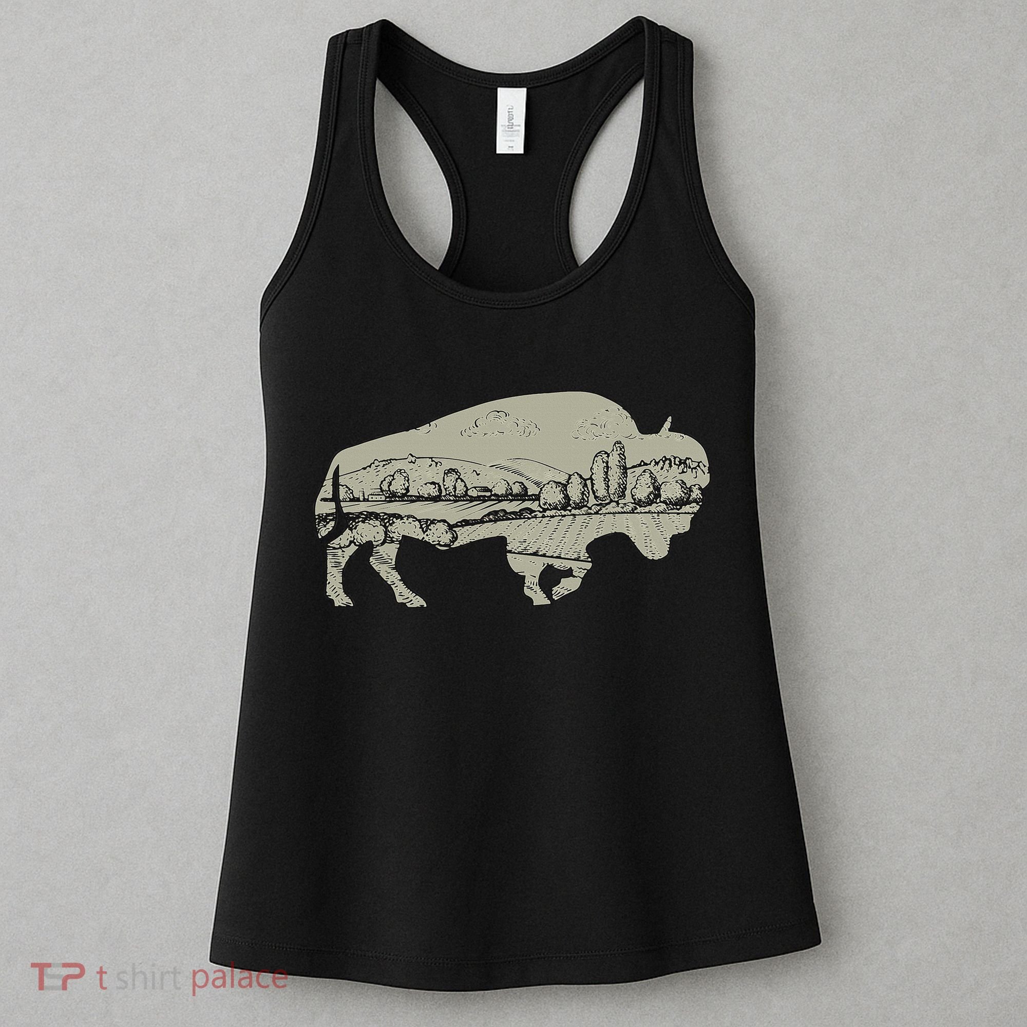 Landscape Buffalo Bison Women's Tank Top