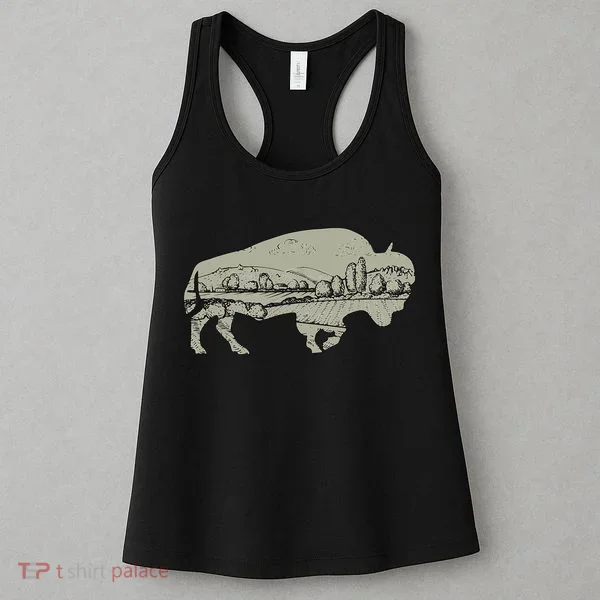 Landscape Buffalo Bison Women's Tank Top