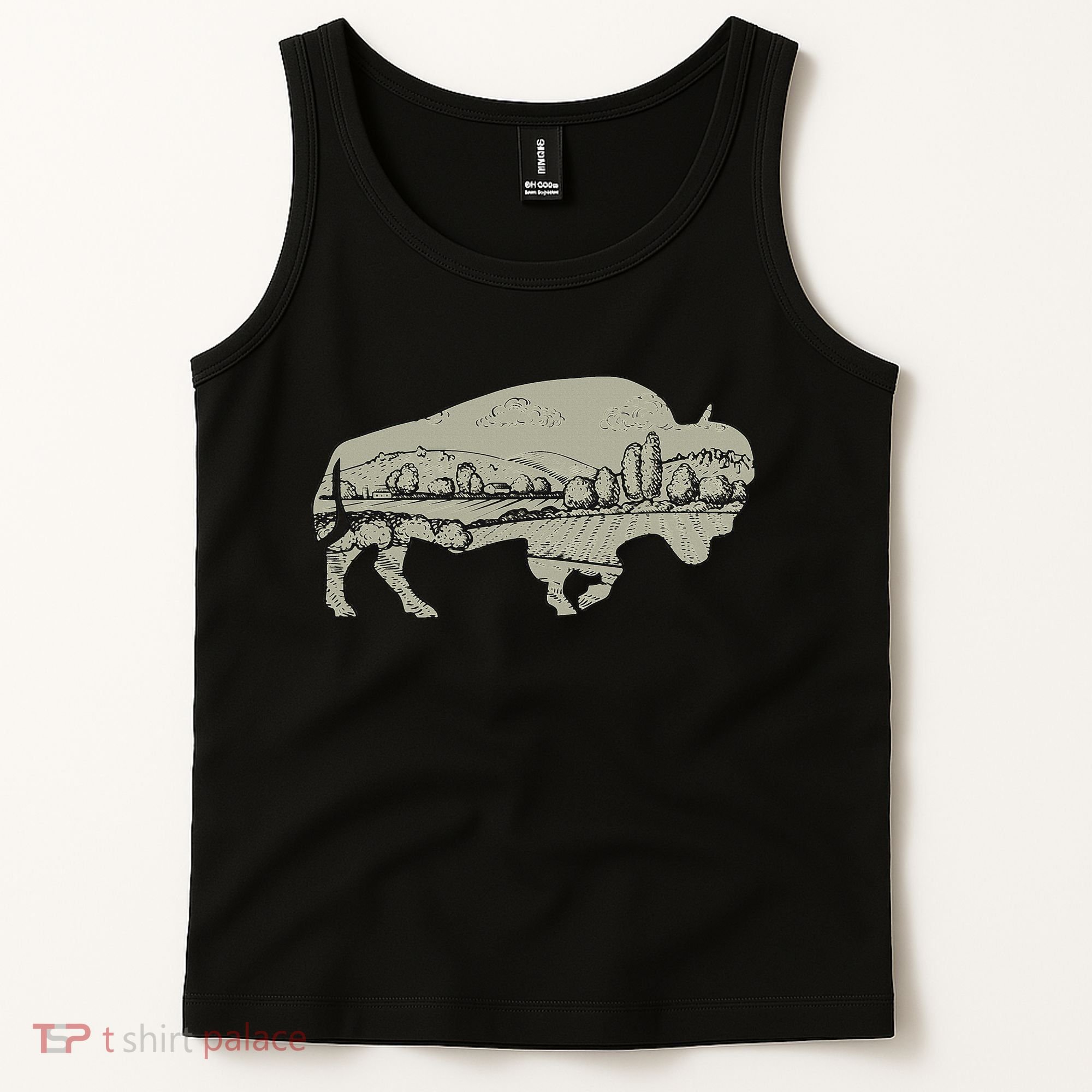 Landscape Buffalo Bison Tank Top
