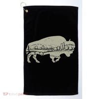 Landscape Buffalo Bison Golf Towel thumb 0
