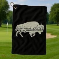 Landscape Buffalo Bison Golf Towel thumb 1