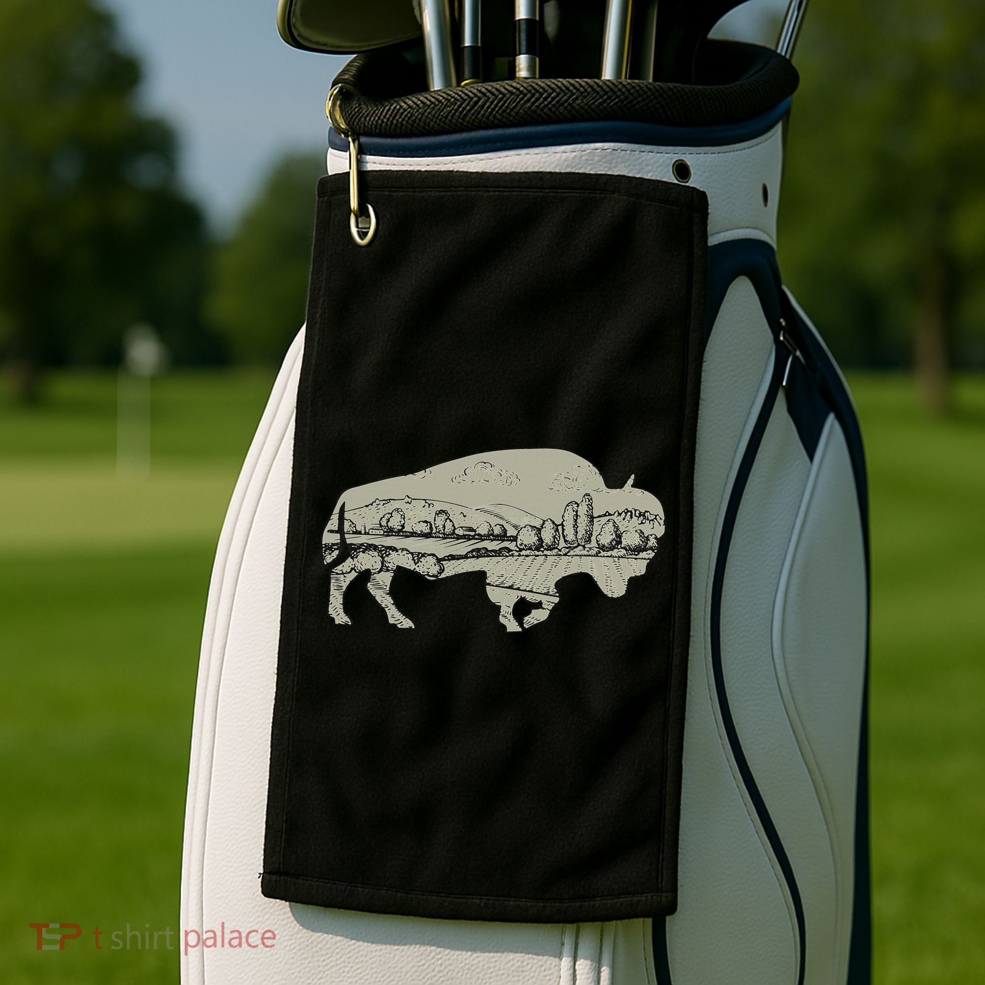 Landscape Buffalo Bison Golf Towel