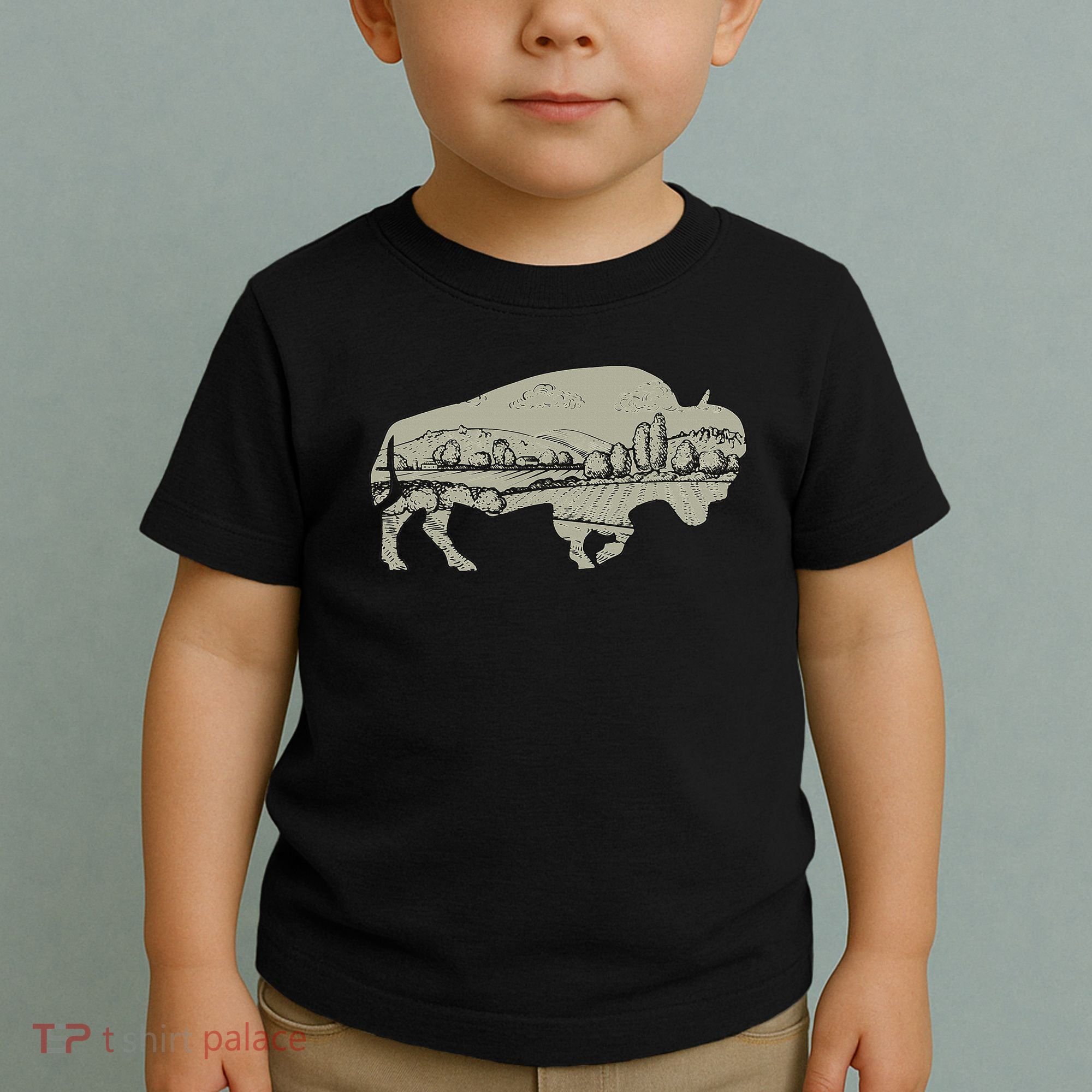 Landscape Buffalo Bison Toddler T-Shirt