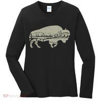 Landscape Buffalo Bison Women's Long Sleeve Shirt thumb 0