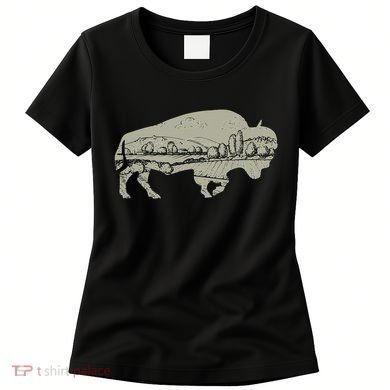Landscape Buffalo Bison Women's T-Shirt