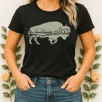 Landscape Buffalo Bison Women's T-Shirt thumb 2