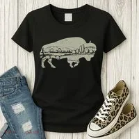 Landscape Buffalo Bison Women's T-Shirt thumb 3