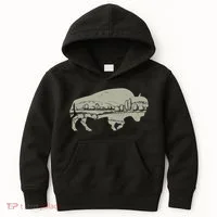 Landscape Buffalo Bison Kids Hoodie thumb 0