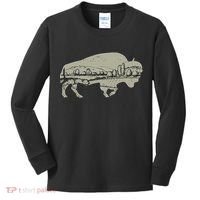 Landscape Buffalo Bison Kids Long Sleeve Shirt thumb 0