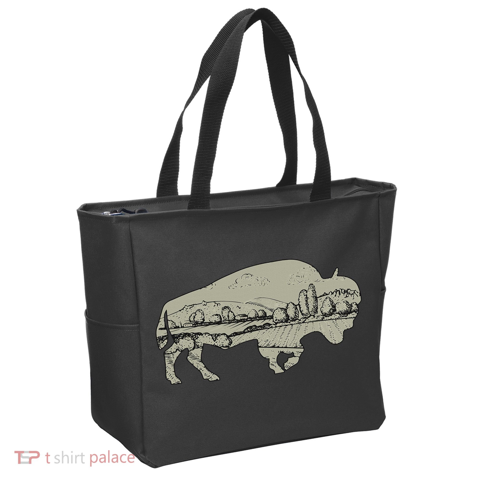 Landscape Buffalo Bison Tote Bag