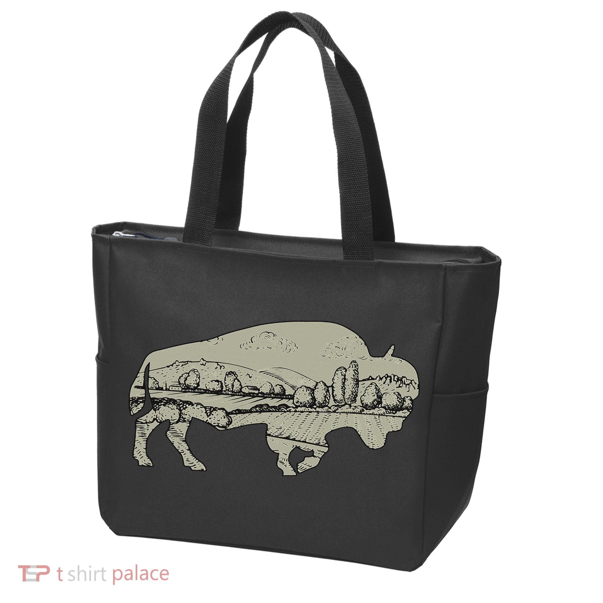 Landscape Buffalo Bison Tote Bag