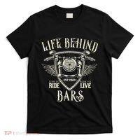 Life Behind Bars Motorcycle Rider Vintage Chopper Biker Gift T-Shirt thumb 0