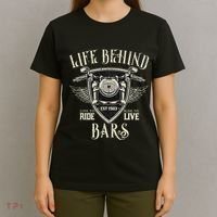 Life Behind Bars Motorcycle Rider Vintage Chopper Biker Gift T-Shirt thumb 4
