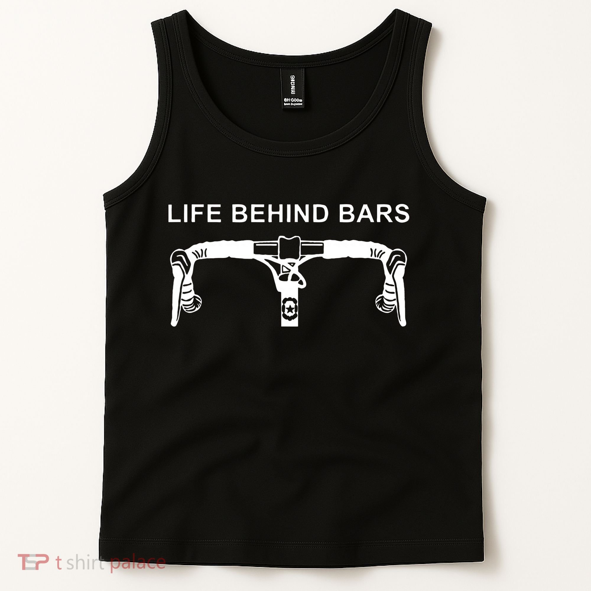 LIFE BEHIND BARS Funny Cycling Biking Tank Top