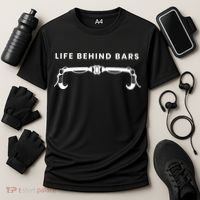 Life Behind Bars Biking Cycling Bicycle Cyclist Gift Cooling Performance Crew T-Shirt thumb 3