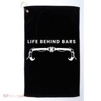 Life Behind Bars Biking Cycling Bicycle Cyclist Gift Golf Towel thumb 0