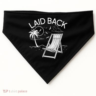 Laid Back Beach Vacation Time USA-Made Doggie Bandana