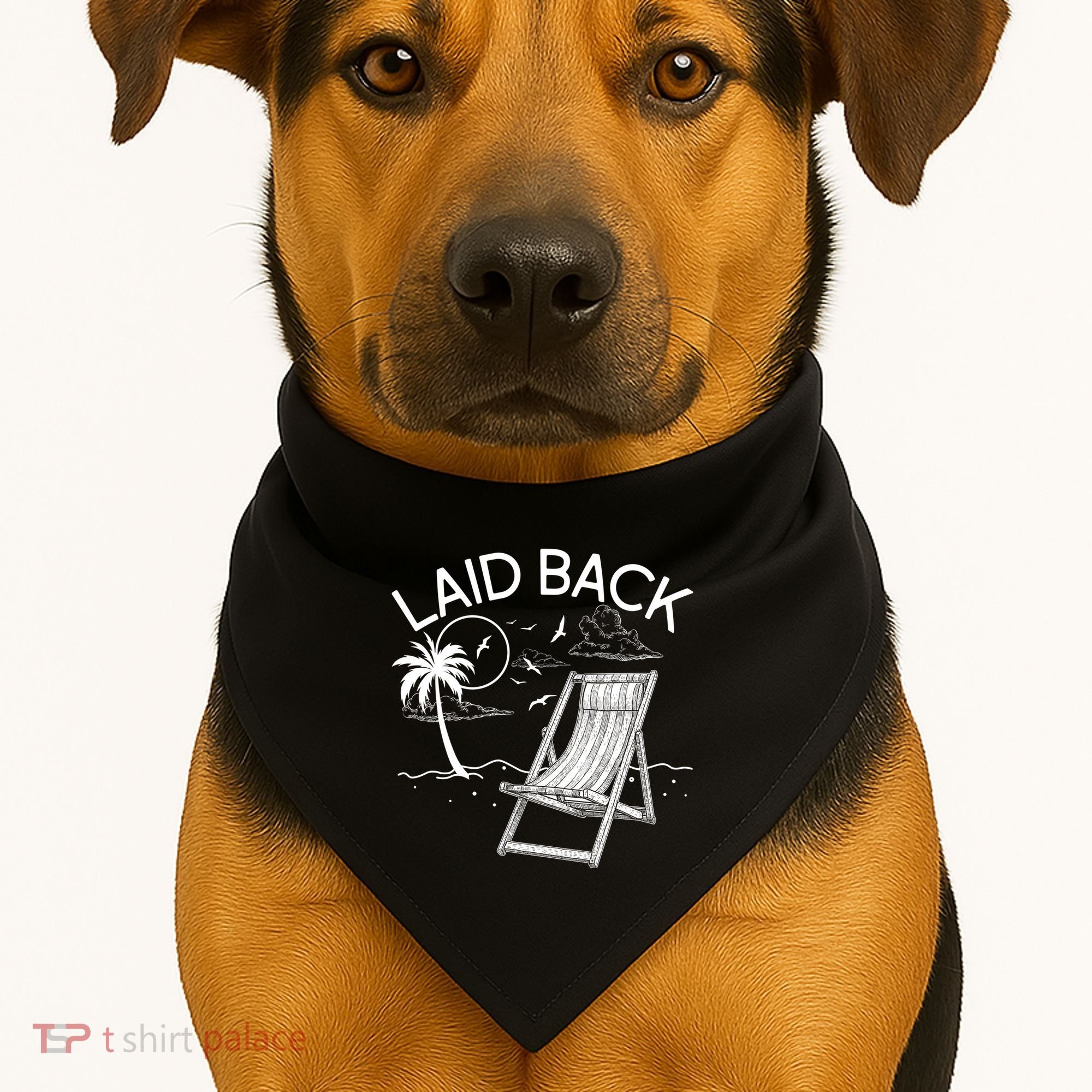 Laid Back Beach Vacation Time USA-Made Doggie Bandana