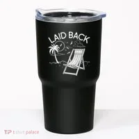 Laid Back Beach Vacation Time Tumbler thumb 0