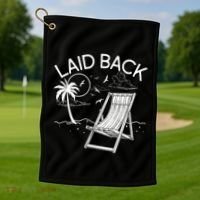 Laid Back Beach Vacation Time Golf Towel thumb 1
