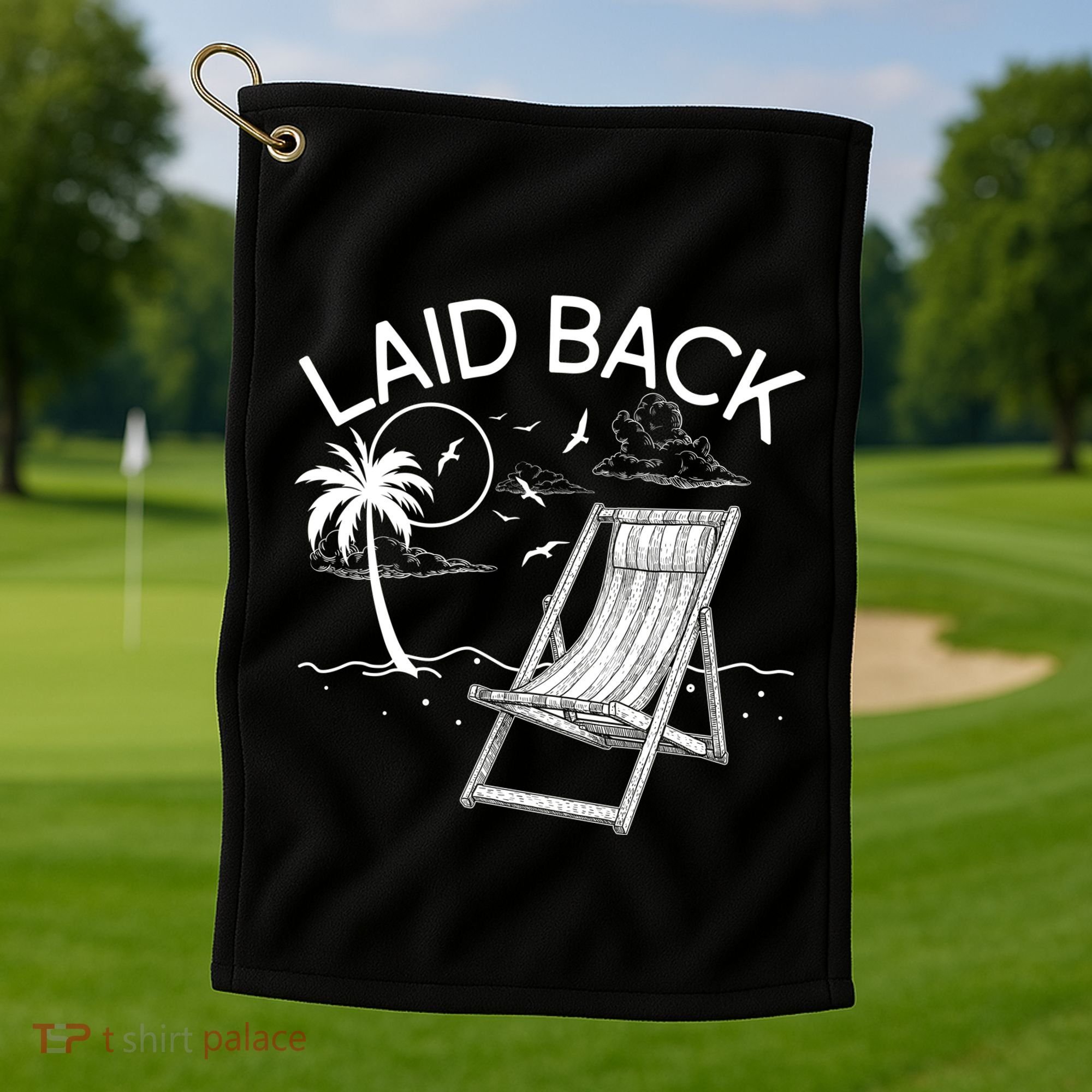 Laid Back Beach Vacation Time Golf Towel