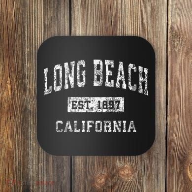 Long Beach California Ca Vintage Established Coaster