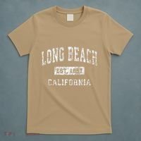 Long Beach California Ca Vintage Established T-Shirt thumb 5