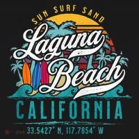 Laguna Beach California Retro Sun Sand Surf Palm Trees Polo thumb 3