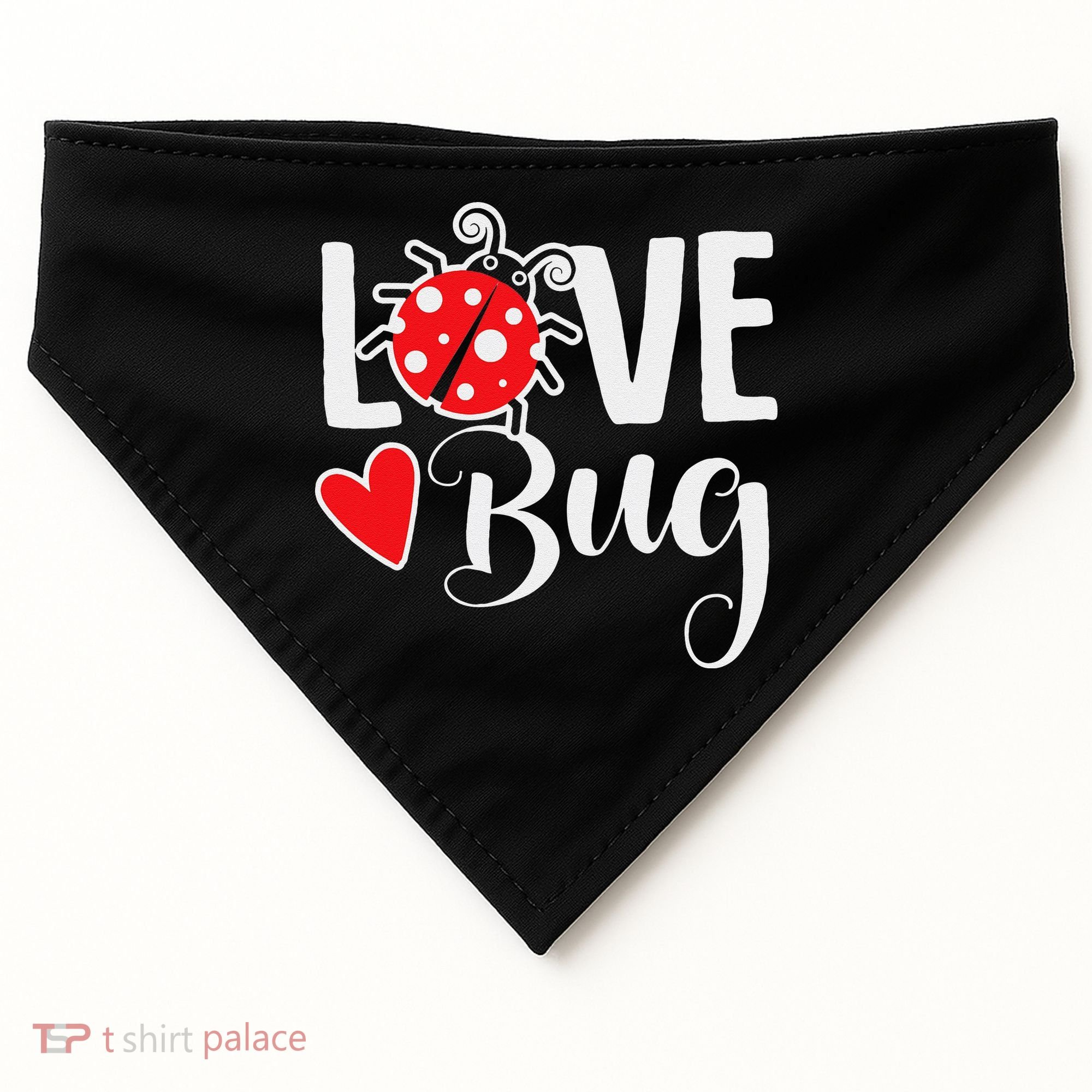 Love Bug Cute Valentine's Day Party Ladybug USA-Made Doggie Bandana