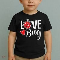 Love Bug Cute Valentine's Day Party Ladybug Toddler T-Shirt thumb 2