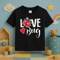 Love Bug Cute Valentine's Day Party Ladybug Toddler T-Shirt thumb 3