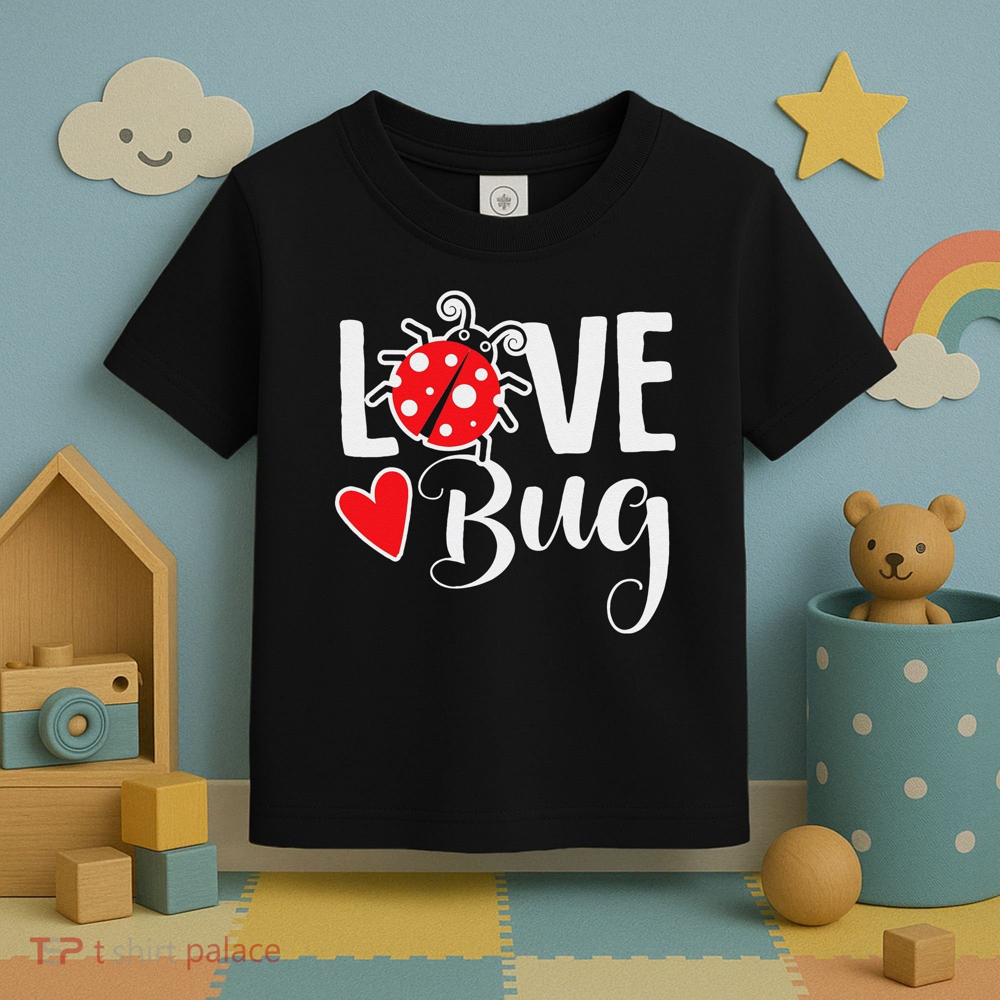 Love Bug Cute Valentine's Day Party Ladybug Toddler T-Shirt