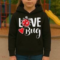 Love Bug Cute Valentine's Day Party Ladybug Kids Hoodie thumb 3