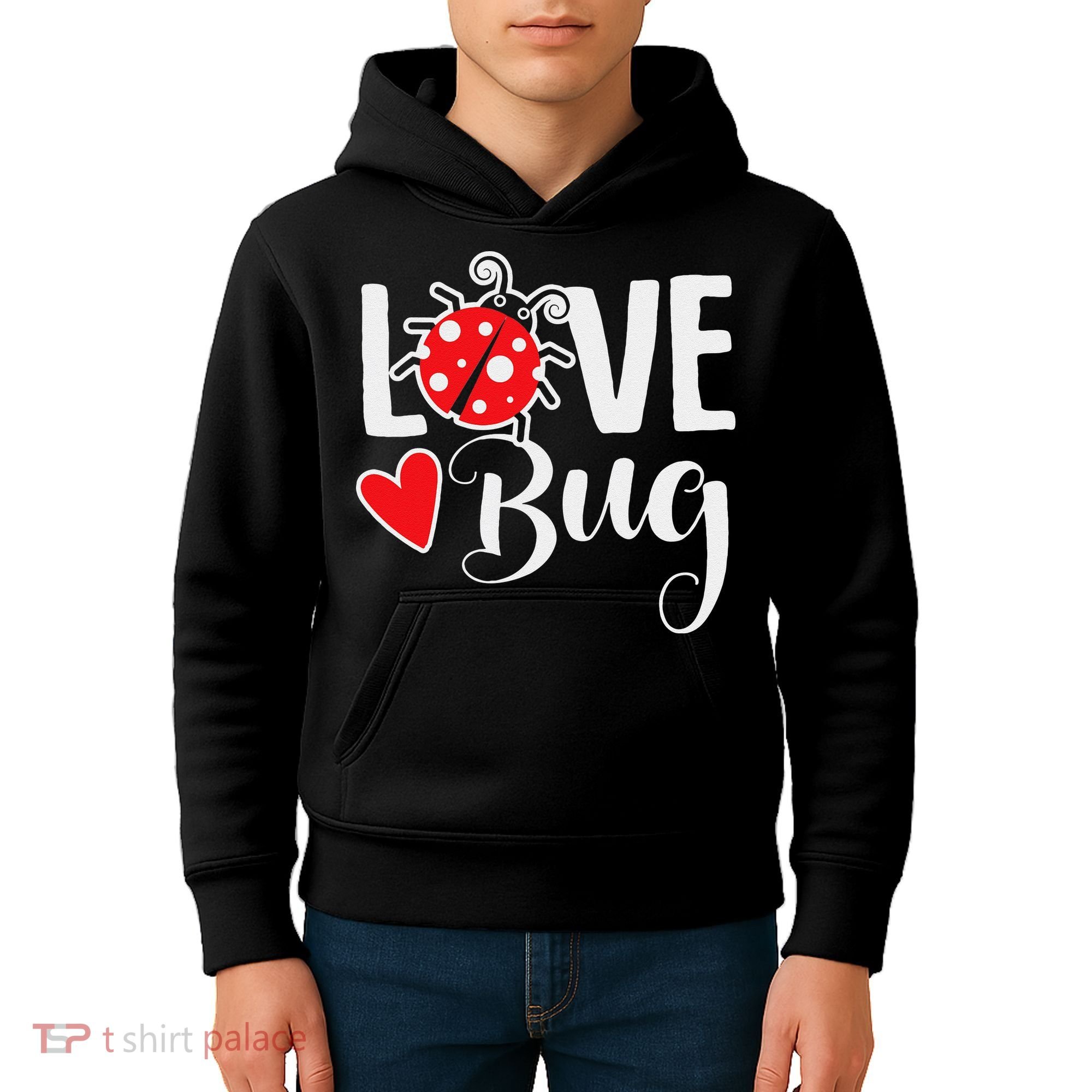 Love Bug Cute Valentine's Day Party Ladybug Kids Hoodie