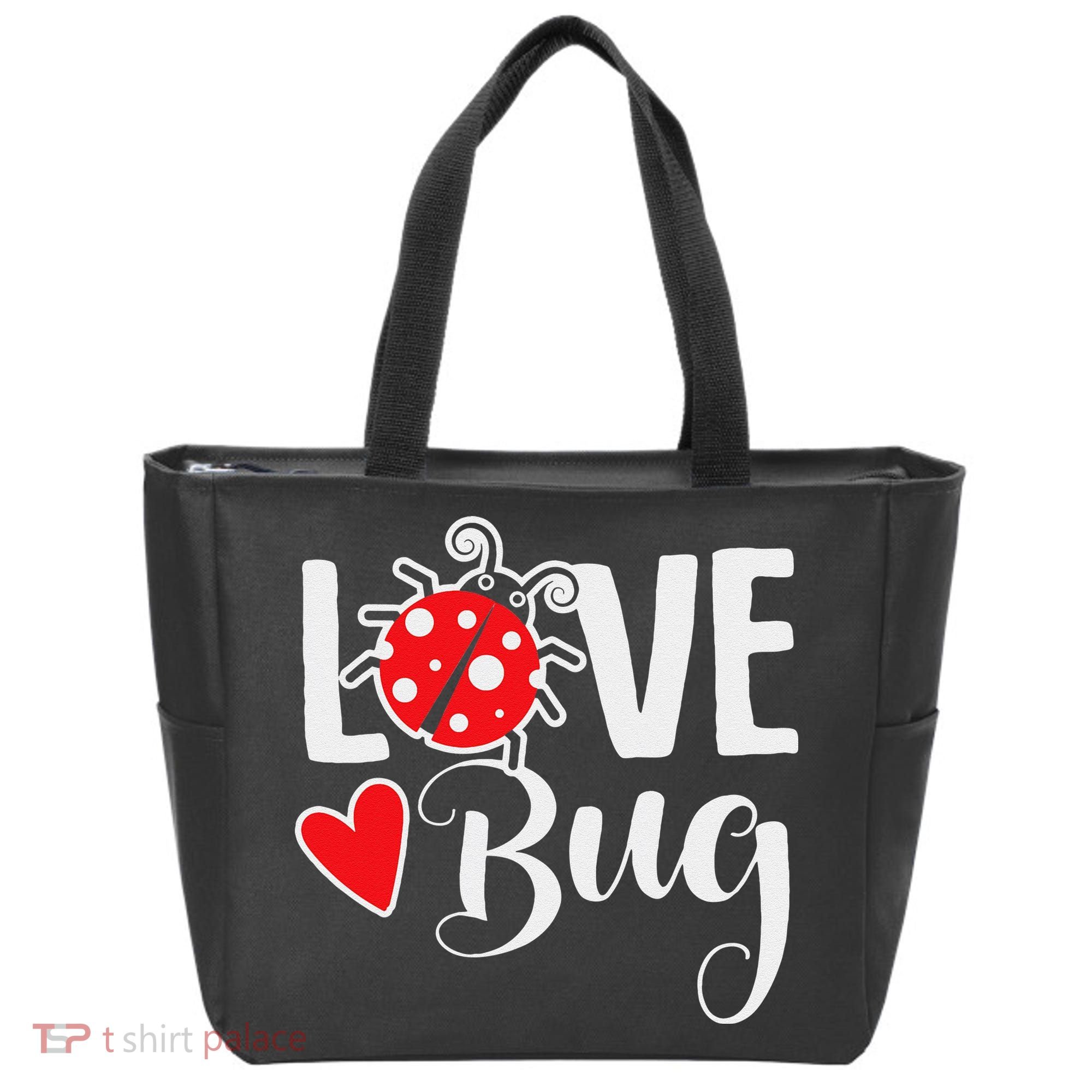 Love Bug Cute Valentine's Day Party Ladybug Tote Bag